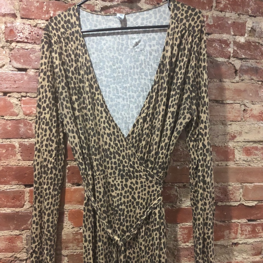 Leopard Print Wrap Dress